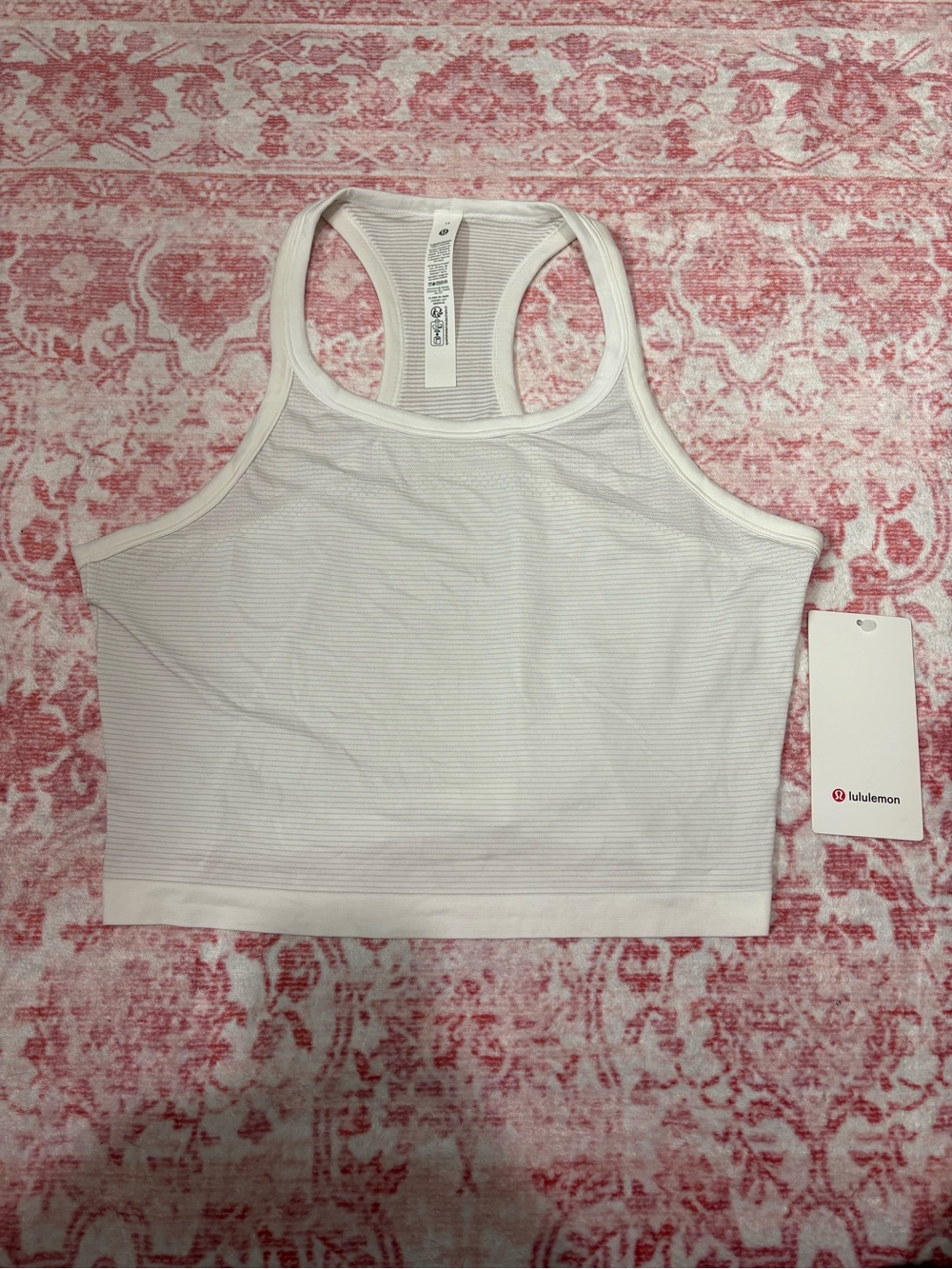 lululemon athletica Women's White Racerback Crop Tank